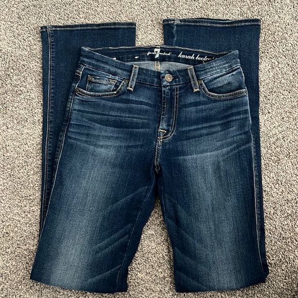 7 For All Mankind Karah Deep Blue Bootcut Denim - Picture 1 of 3